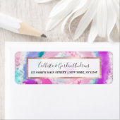 Étiquette Peinture à tarte blanche rose Fille moderne Abstra (En situation)