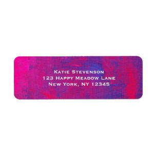 Étiquette Peinture abstraite de magenta et de bleu