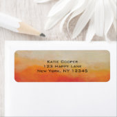 Étiquette Peinture Abstraite de paysage orange et de sable b (En situation)