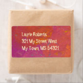 Étiquette Peinture amusante d'art rose orange rose customisé (En situation)