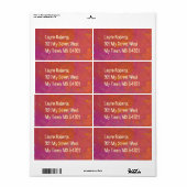 Étiquette Peinture amusante d'art rose orange rose customisé (Feuille entière)