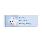 Étiquette Peinture Arctic Fox - Art original de la faune (Devant)