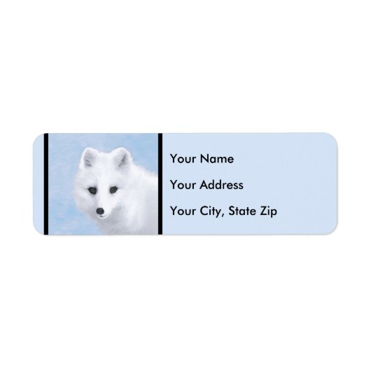 Étiquette Peinture Arctic Fox - Art original de la faune (Devant)