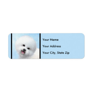 Étiquette Peinture Bichon Frise - Cute Original Chien Art