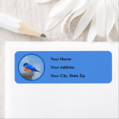 Étiquette Peinture Bluebird - Art original pour oiseaux (En situation)