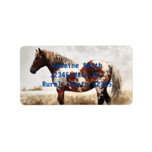 Étiquette Peinture Cheval Mustang