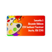 Étiquette Peinture colorée Palette Art Peinture Anniversaire (Devant)