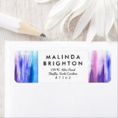 Étiquette Peinture d'aqua rose violet traits aquarelle (En situation)