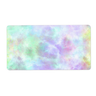 Étiquette Peinture d'aquarelle Pastel Rainbow Cravate-Dye