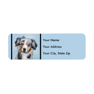 Étiquette Peinture de berger américaine miniature - Chien Ar