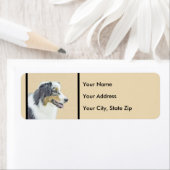 Étiquette Peinture de berger australien - Art original de ch (En situation)