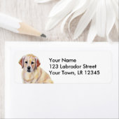 Étiquette Peinture de chiot jaune du Labrador (En situation)