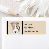 Étiquette Peinture de Fox Terrier de fil - art original (En situation)