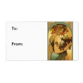 Étiquette Peinture de fruits Alphonse Mucha (Devant)