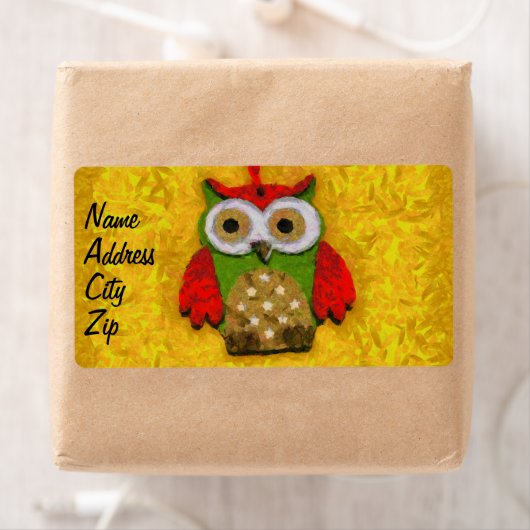 Étiquette Peinture de hibou (En situation)