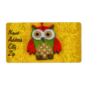 Étiquette Peinture de hibou (Devant)