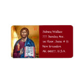 Étiquette Peinture de Jésus-Christ Pantocrator (Devant)