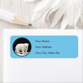 Étiquette Peinture de l'ours polaire - Oiginal Wildlife Art (En situation)