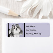 Étiquette Peinture de Shih Tzu - art original mignon de (En situation)