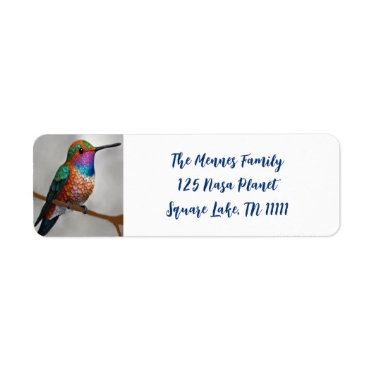 Étiquette Peinture des colibris de Vibrant Allen (Devant)