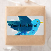 Étiquette Peinture d'oiseau bleu (En situation)