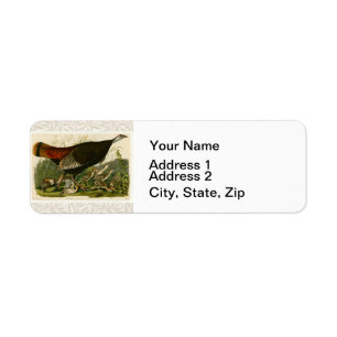 Étiquette Peinture d'oiseaux sauvages de Turquie Audubon