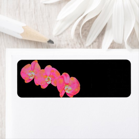Étiquette Peinture d'orchidée rose (En situation)