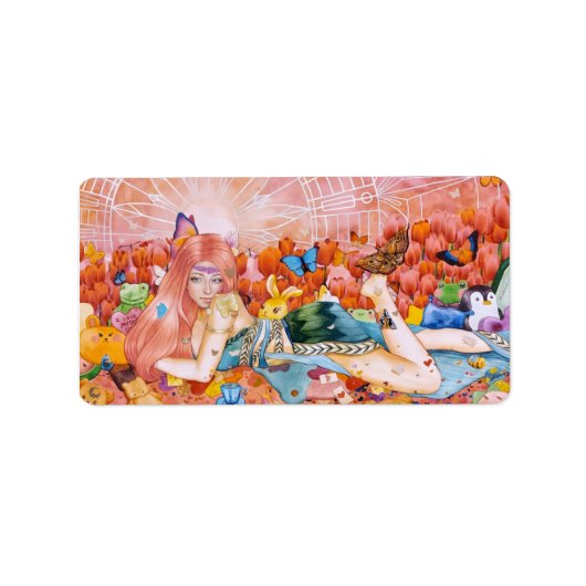 Étiquette Peinture d'une femme intitulée : L'Après-midi (Devant)