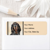 Étiquette Peinture en noir et blanc - Art original Chien (En situation)