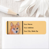 Étiquette Peinture finlandaise Spitz - Jote Original Chien A (En situation)