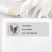 Étiquette Peinture française de Bulldog (Pied de broche) - A (En situation)