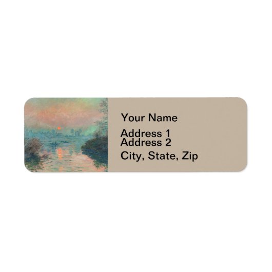 Étiquette Peinture impressionniste de Monet Sunset (Devant)
