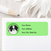 Étiquette Peinture japonaise de chiot - Art original de chie (En situation)