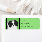 Étiquette Peinture japonaise de chiot - Art original de chie (En situation)