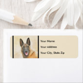 Étiquette Peinture Malinoise belge - Cute Original Chien Art (En situation)