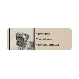 Étiquette Peinture mastiff anglaise (Brindle) - Dog Art