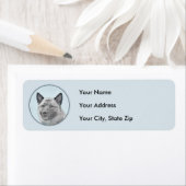 Étiquette Peinture norvégienne Elkhound - Art original Chien (En situation)