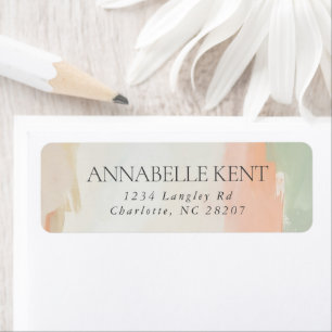 Étiquette Peinture pastel abstraite Élégante adresse de reto
