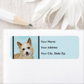 Étiquette Peinture Podengo Pequeno portugaise - Art original (En situation)