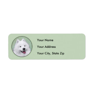 Étiquette Peinture Samoyed - Cute Original Chien Art