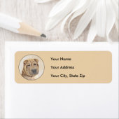 Étiquette Peinture Shar Pei - Cute Original Chien Art (En situation)