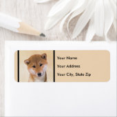 Étiquette Peinture Shiba Inu (Rouge) - Art Chien original (En situation)