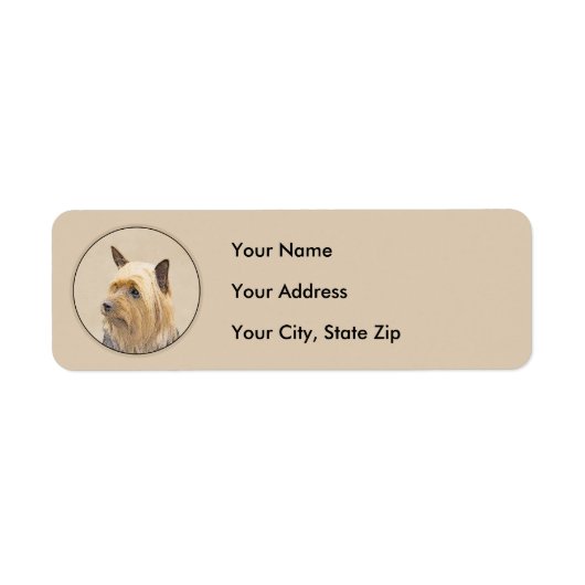 Étiquette Peinture Silky Terrier - Cute Original Chien Art (Devant)