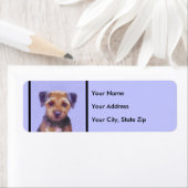 Étiquette Peinture sur la frontière de Terrier - jolie art o (En situation)