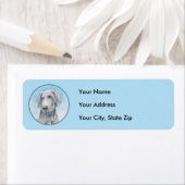 Étiquette Peinture Weimaraner - Joli art original chien (En situation)