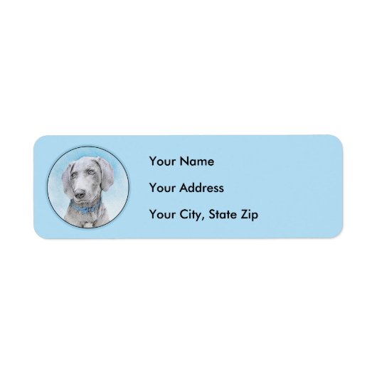 Étiquette Peinture Weimaraner - Joli art original chien (Devant)