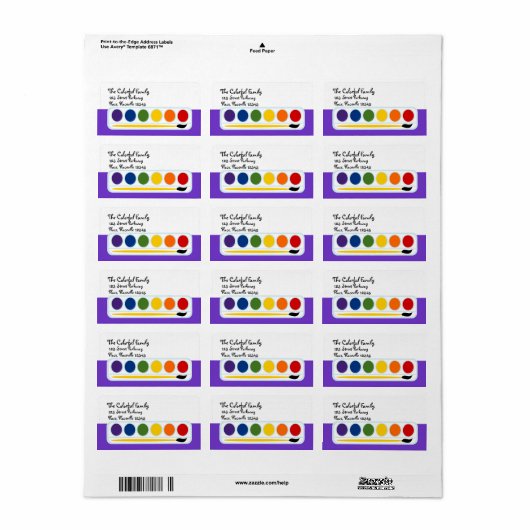 Étiquette Peintures (Feuille entière)