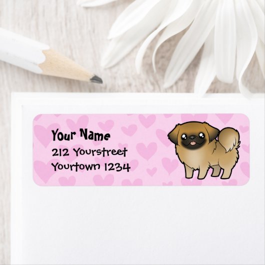 Étiquette Pekingese Love (coupe de chiot) (En situation)