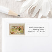 Étiquette Pèlerins vintages avec dîner d'action de grâces (En situation)