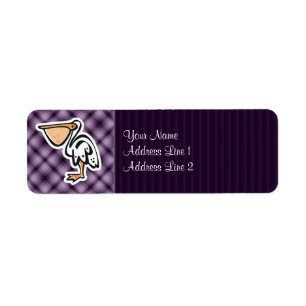 Étiquette Pélican mignon ; Pourpre